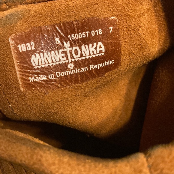 Minnetonka Fringe Moccasins Leather Suede Boots. size8 - Picture 7 of 10